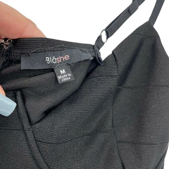 Black Bandage Dress Bodycon Mini Length Structured Underwire Blashe Womens Small - Picture 5 of 6